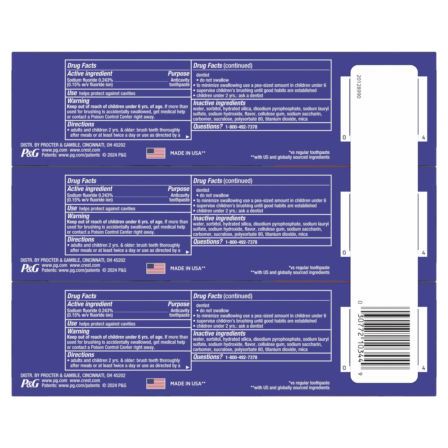 Crest 3D White Glamorous White Toothpaste 3.3 Oz (93 g), 3-Pack