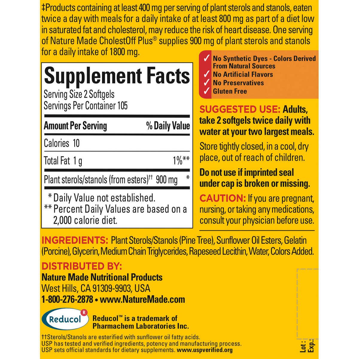 Nature Made Cholestoff Plus Dietary Supplement, 210 Softgels