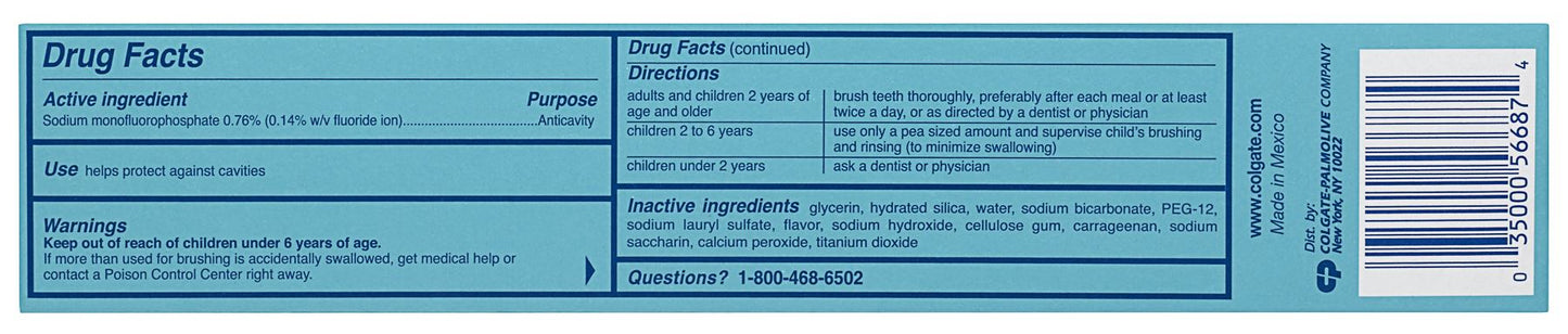 Ultra Brite Baking Soda & Peroxide Whitening Toothpaste, Cool Mint, 6 Oz (170 G)