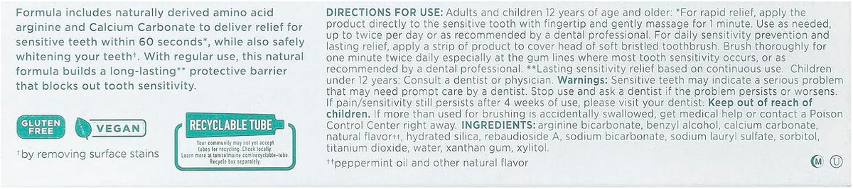 Tom's of Maine Sensitive + Whitening Fluoride Free Toothpaste, Soothing Mint, 4.0 OZ (113 g)