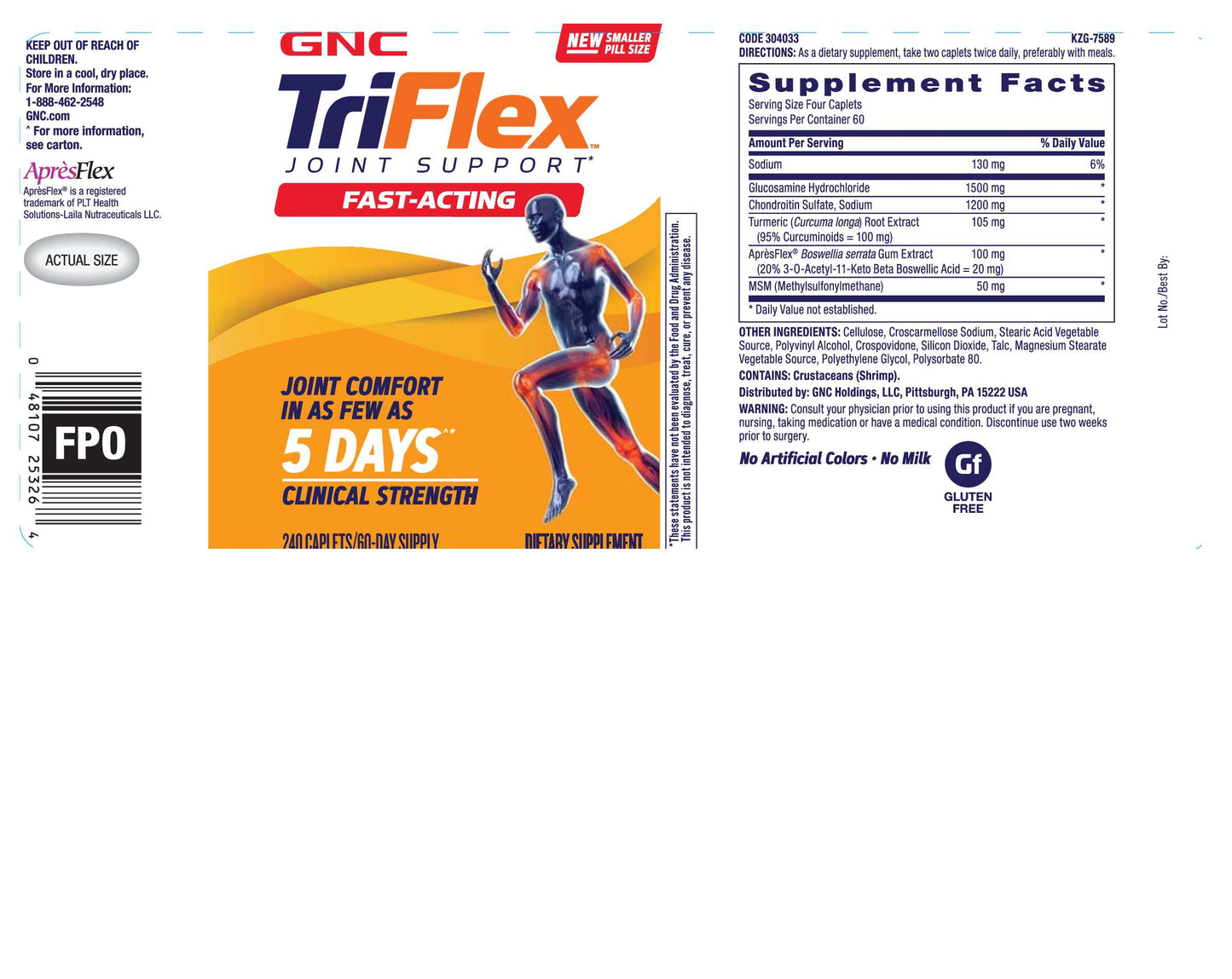 GNC TriFlex Joint Support, Fast-Acting, 240 Caplets