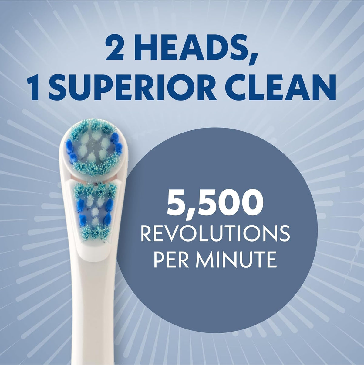 Spinbrush Smart Clean Battery Powered Toothbrush, Dual Action Head, Soft, Midnight Blue