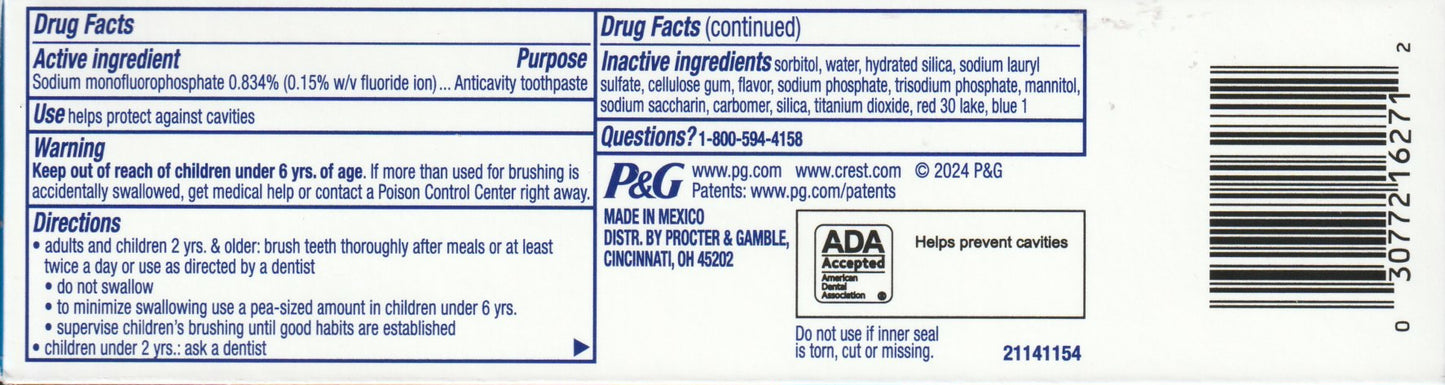 Crest Kids Advanced Color Changing Strawberry Toothpaste 4.2 oz (119 g)