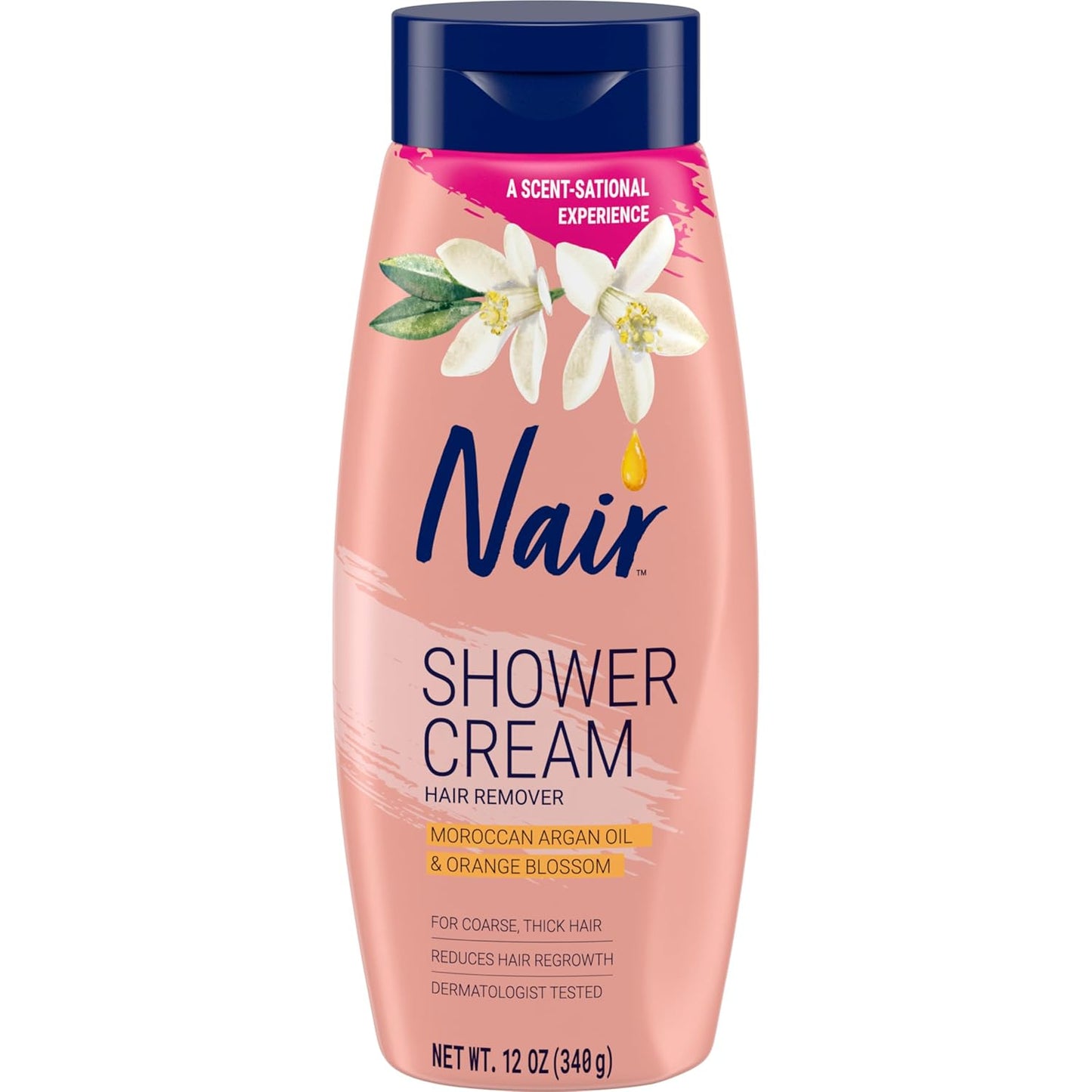 Nair Shower Cream, Hair Remover, Moroccan Argan Oil and Orange Blossom, 12 Oz  (340 g)