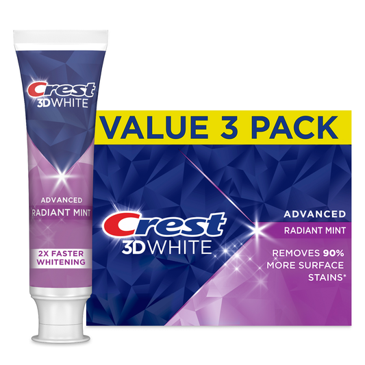 Crest 3D White Radiant Mint Toothpaste, 3.3 oz (93 g), 3 Pack