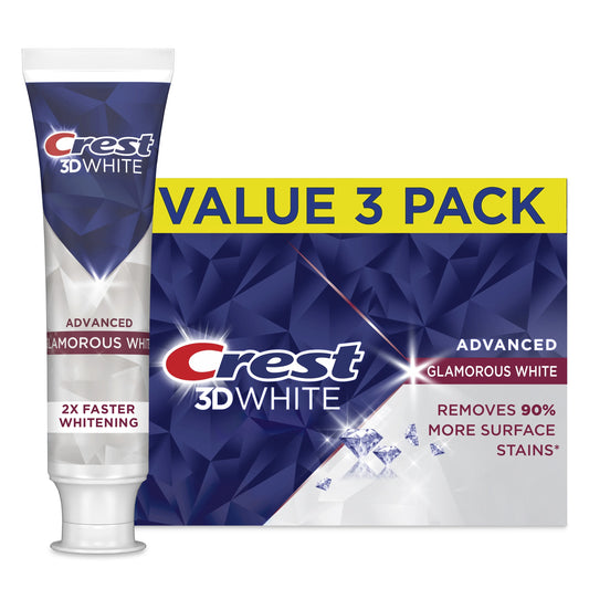 Crest 3D White Glamorous White Toothpaste 3.3 Oz (93 g), 3-Pack