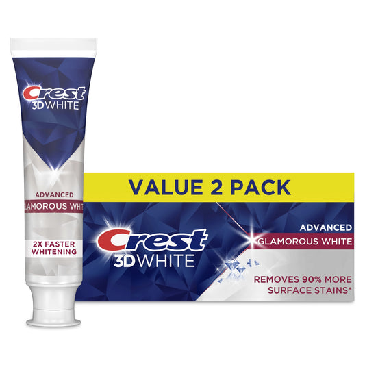 Crest 3d White Glamorous White Toothpaste, 3.3 Oz / 93 G (2 Pack)
