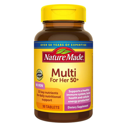 Nature Made Multi for Her 50+ 90 Tablets, Women's Multivitamin