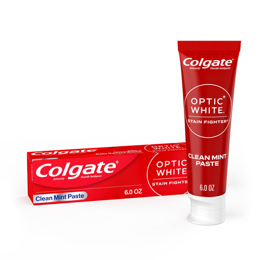 Colgate Optic White Stain Fighter Toothpaste Clean Mint Paste 6 Oz (170 g)