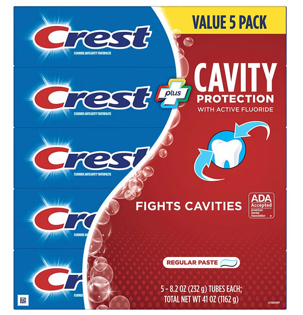 Crest Cavity Protection Toothpaste, Regular Paste, 8.2 oz / 232 g (5 PACK)