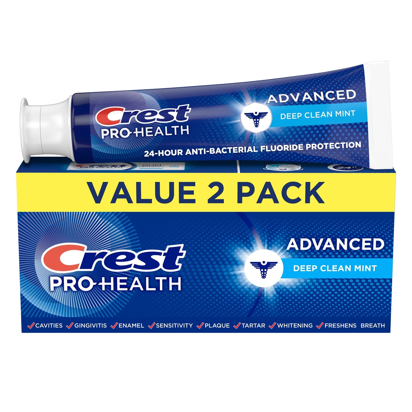 Crest Pro Health Advanced Deep Clean Mint Toothpaste, 5.1 Oz (144 G) 2-PACK