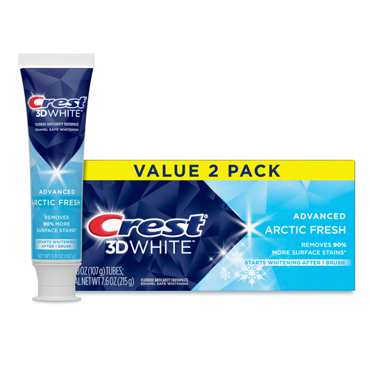 Crest 3D White Arctic Fresh Toothpaste, 3.8 Oz (107 G), 2 Pack