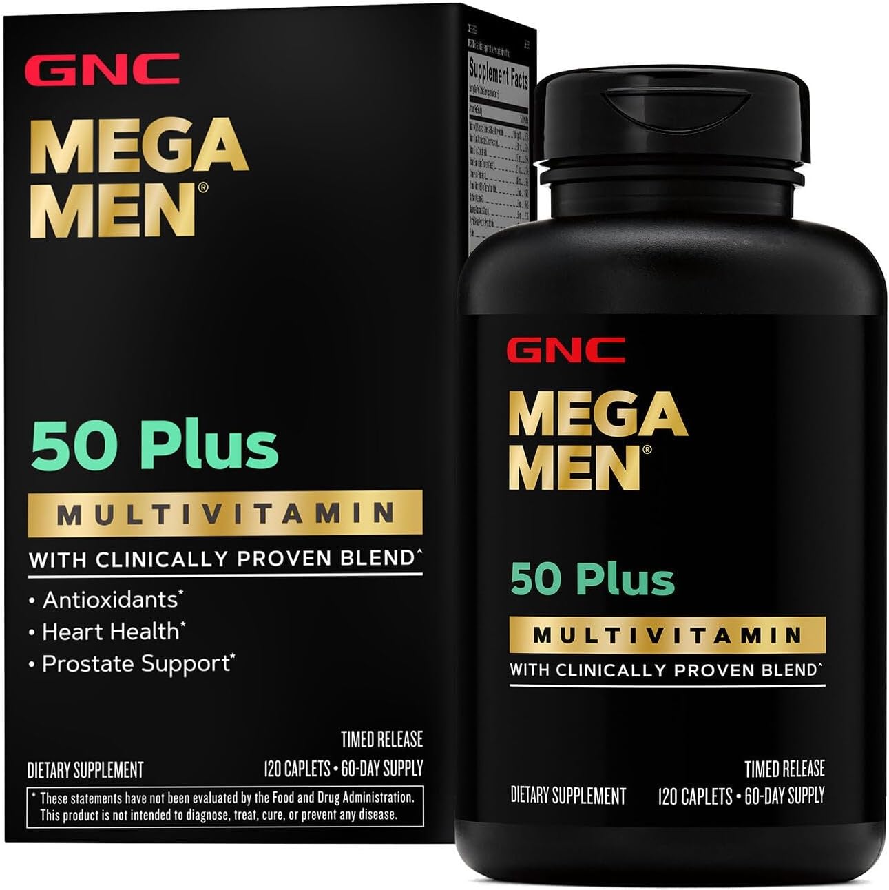 GNC Mega Men 50 Plus Multivitamin, Timed Release, 120 Tablets