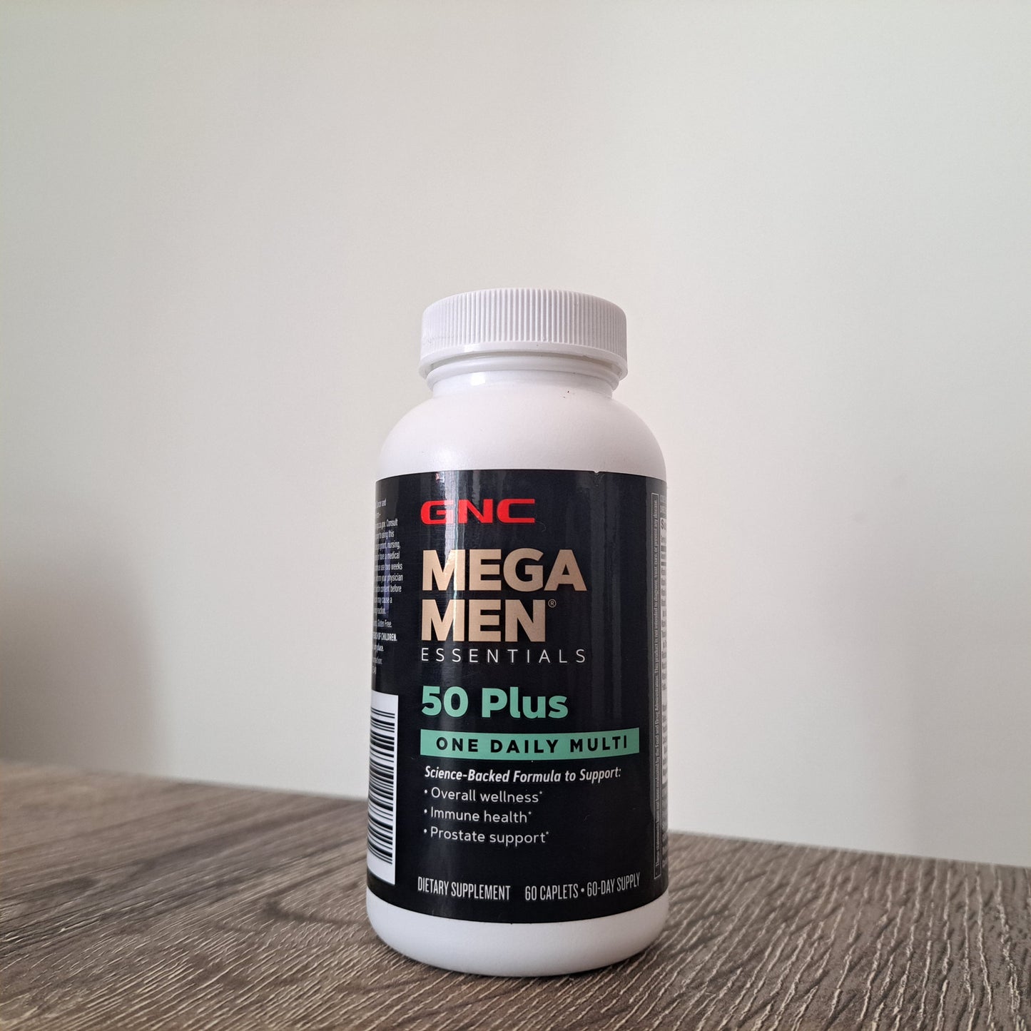 GNC Mega Men Essentials 50 Plus One Daily Multi, 60 Caplets, Men's Gluten-Free Multivitamin