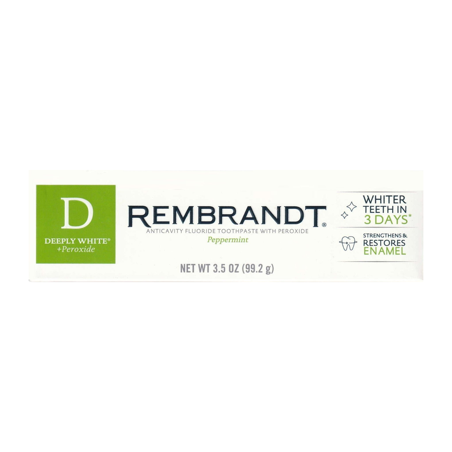 Rembrandt Deeply White + Peroxide Peppermint Toothpaste 3.5 oz (99.2 g)
