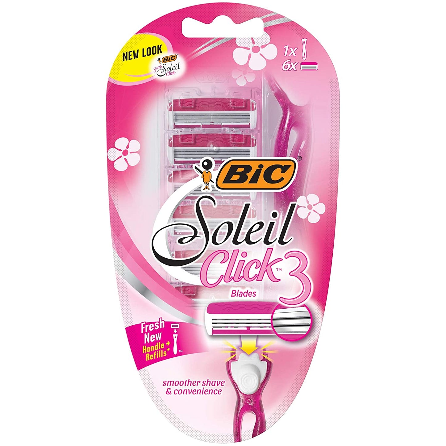BiC Simply Soleil Click 3, Shaving Handle + 6 Razors.