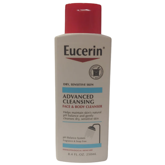Eucerin Advanced Cleansing Face & Body Cleanser, 8.4 FL OZ (250 mL)