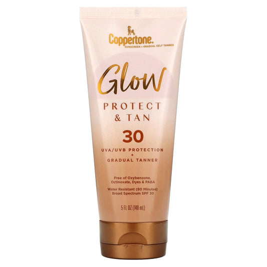 Coppertone Glow Protect & Tan SPF 30 Sunscreen 5 Fl Oz (148 mL)