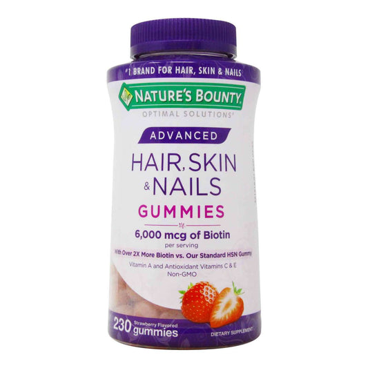 Nature's Bounty Advanced Hair, Skin & Nails Gummies, Strawberry, 230 Gummies