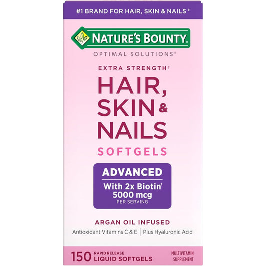 Nature's Bounty Extra Strength Hair Skin & Nails, 150 Softgels, Optimal Solutions