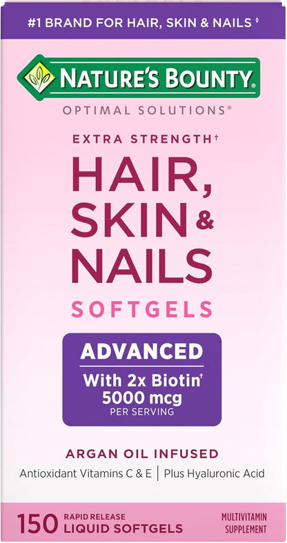 Nature's Bounty Optimal Solutions Extra Strength Hair, Skin & Nails, 150 Softgels