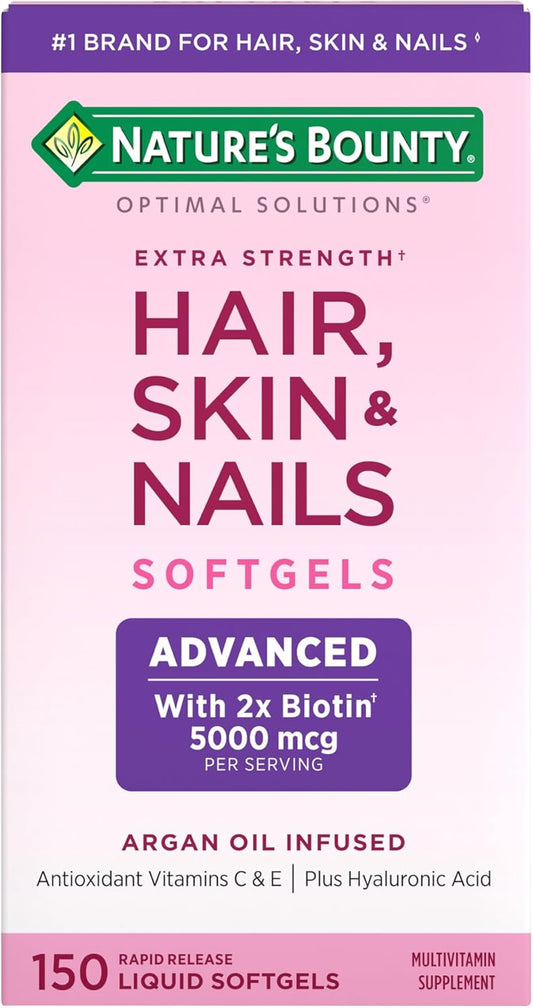 Nature's Bounty Optimal Solutions Extra Strength Hair, Skin & Nails, 150 Softgels
