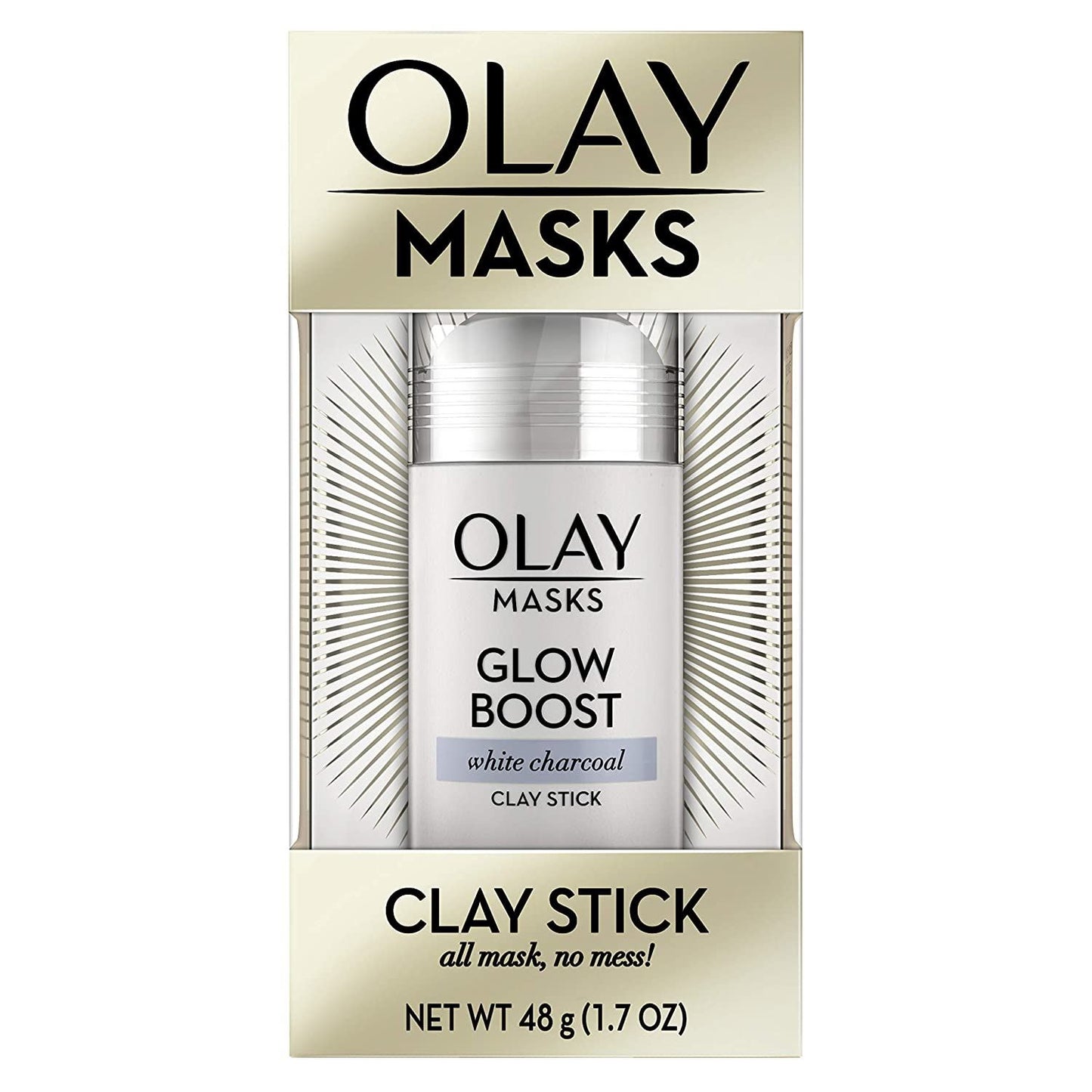 Olay Masks Glow Boost Clay Stick, White Charcoal, 48 g (1.7 OZ)