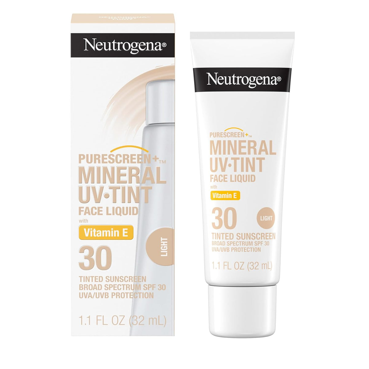Neutrogena Purescreen+ Tinted Sunscreen for Face SPF 30, Light, 1.1 fl oz (32 ml)