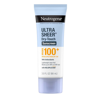 Neutrogena Ultra Sheer Dry-Touch Sunscreen Lotion, Max SPF 100+, 3 FL OZ (88 mL)