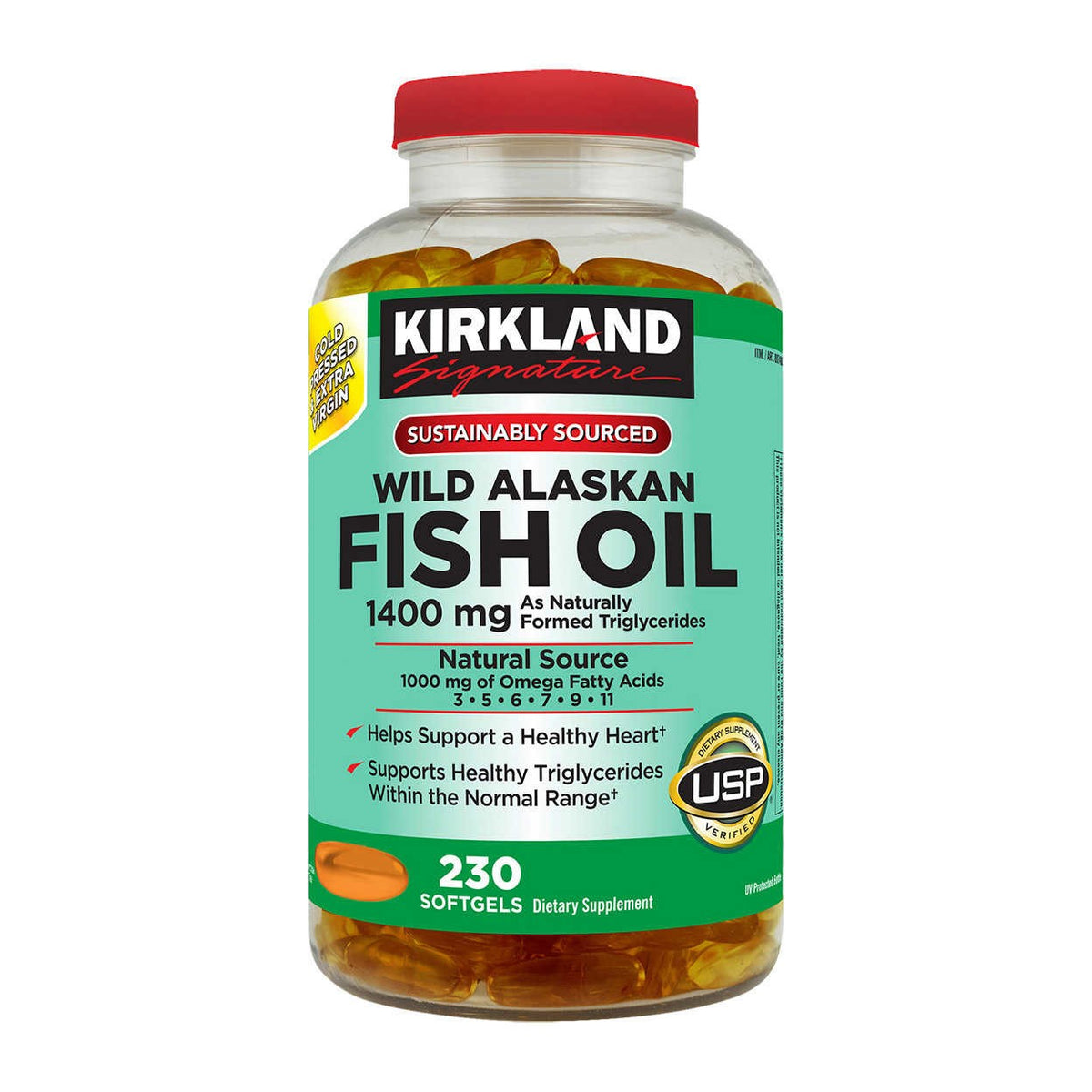 Kirkland Signature Wild Alaskan Fish Oil 1,400 mg 230 Softgels