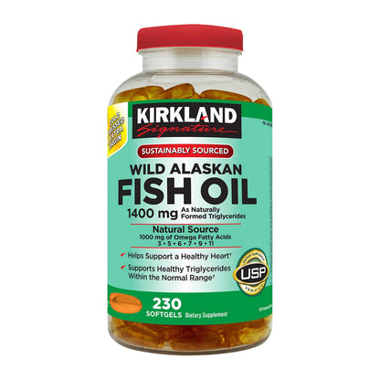Kirkland Signature Wild Alaskan Fish Oil 1,400 mg 230 Softgels