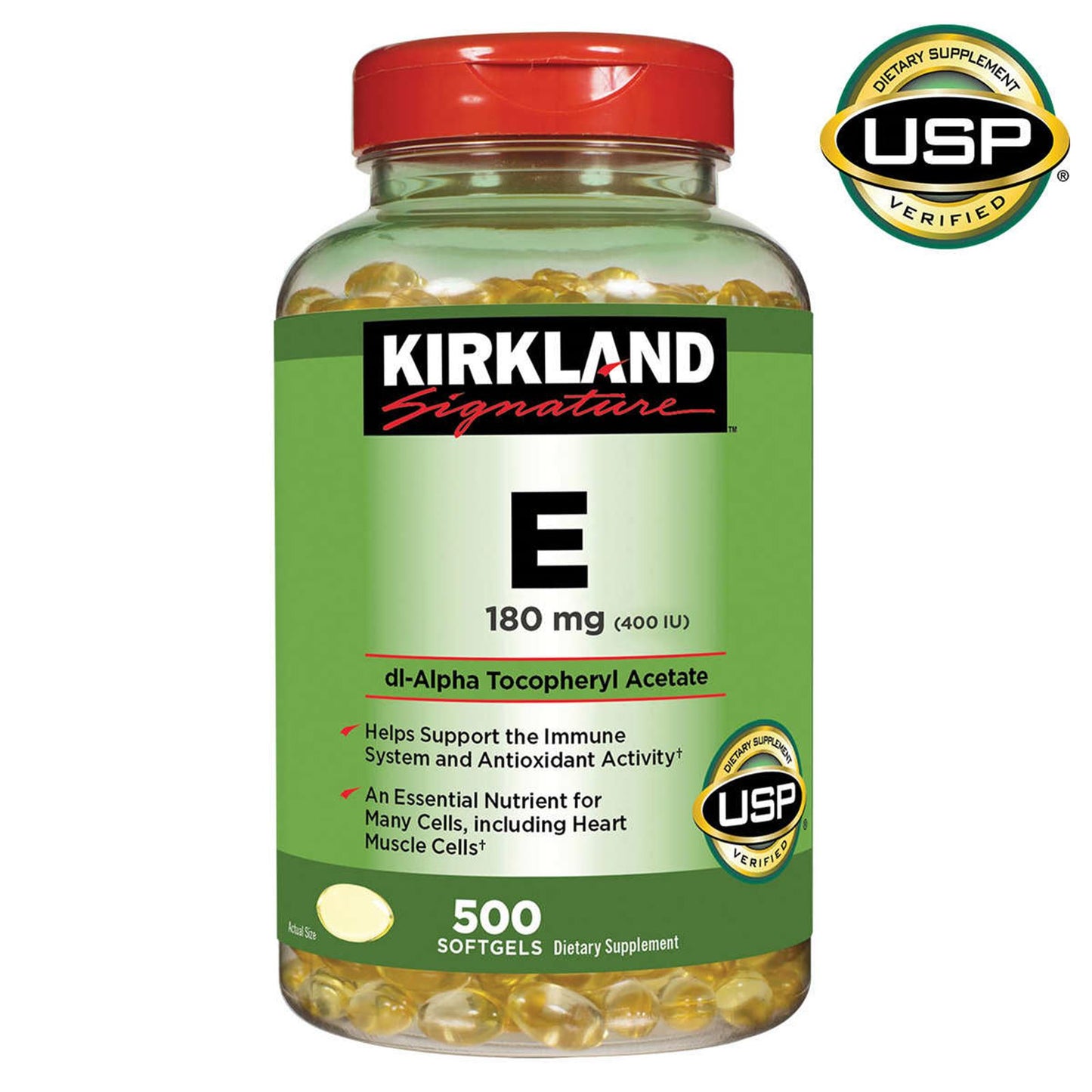 Kirkland Signature Vitamin E, 180 mg (400 IU), 500 Softgels