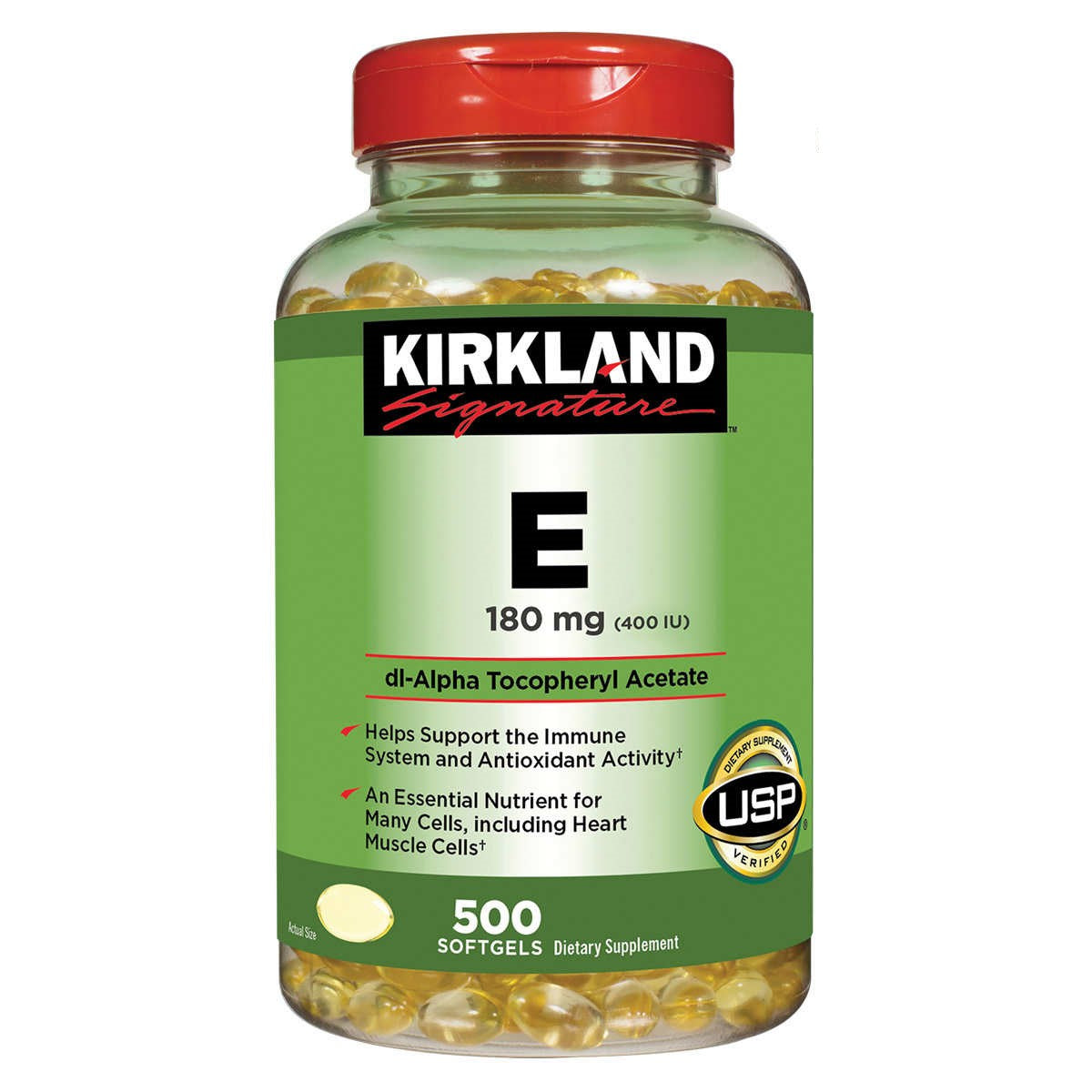 Kirkland Signature Vitamin E, 180 mg (400 IU), 500 Softgels