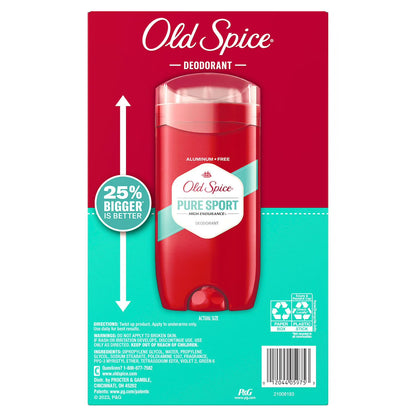 Old Spice Pure Sport High Endurance Deodorant, Aluminum Free, 5 Pack