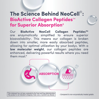 NeoCell Grassfed Collagen Peptides + Vitamin C with Biotin, 360 Tablets