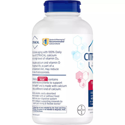 Citracal Maximum Plus 280 Caplets, Calcium Citrate + D3 & Zinc
