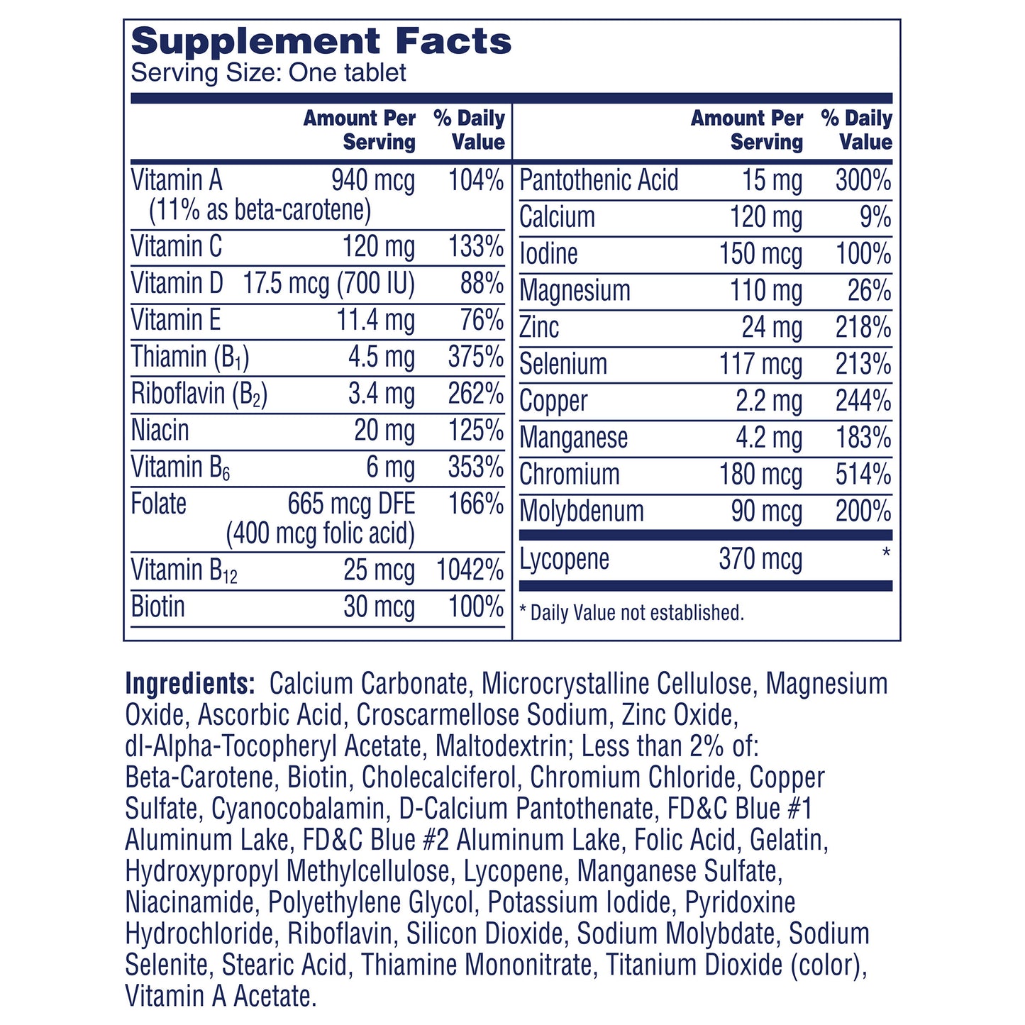 One A Day Men 50+ Multivitamin 300 Tablets