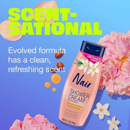 Nair Shower Cream, Hair Remover, Moroccan Argan Oil and Orange Blossom, 12 Oz  (340 g)