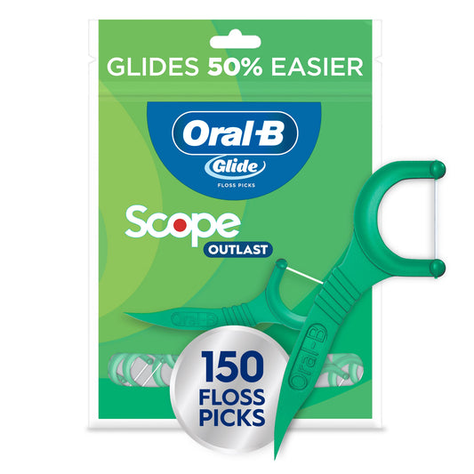 Oral-B Glide Floss Picks scope Outlast Long Lasting Mint 150 Floss Picks