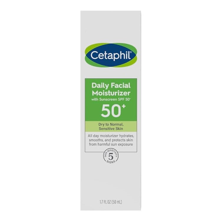 Cetaphil Daily Facial Moisturizer, SPF 50+, 1.7 fl oz (50 ml)