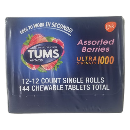 Tums Ultra Strength Antacid, Assorted Berries, 144 Tablets