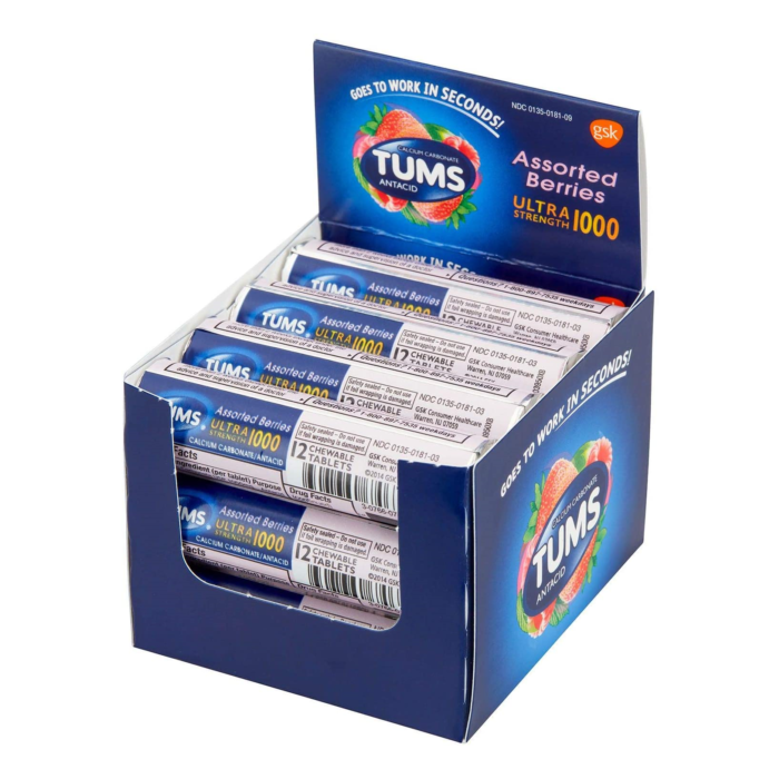 Tums Ultra Strength Antacid, Assorted Berries, 144 Tablets