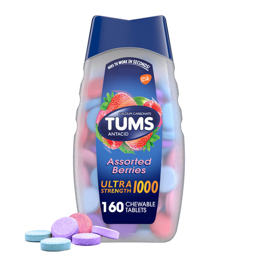 Tums Ultra 1000 Antacid, Assorted Berries, 160 Tablets