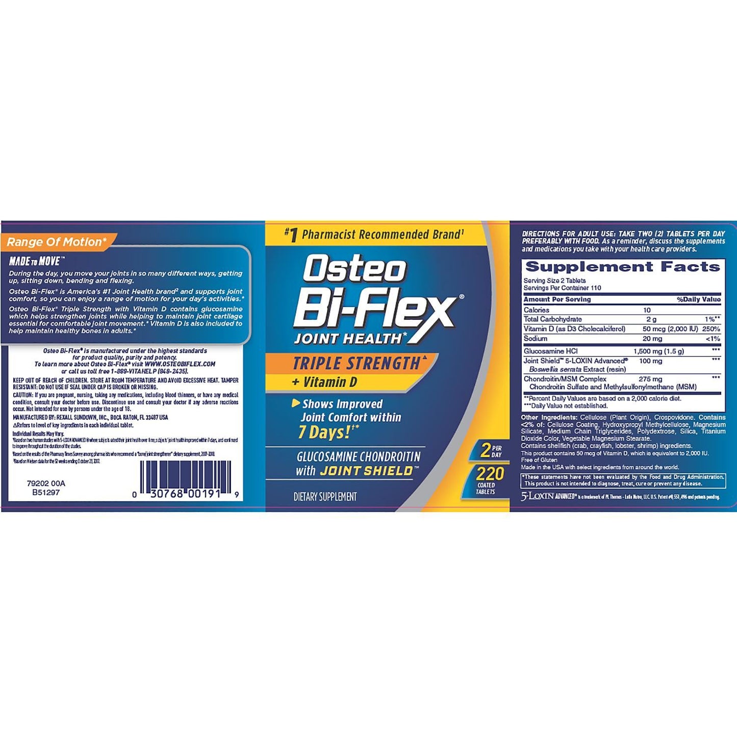 Osteo Bi-Flex Joint Health with Vitamin D3, 220 Tablets