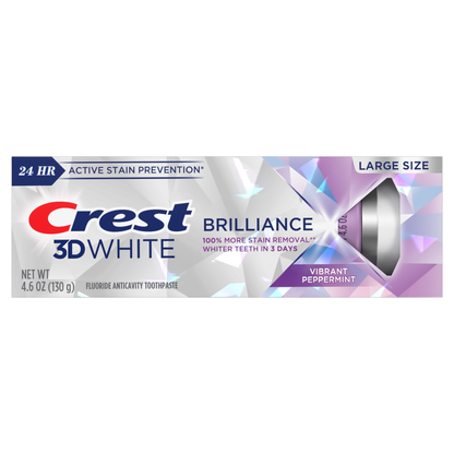 Crest 3D White Brilliance Vibrant Peppermint Toothpaste 4.6 oz (130 g)