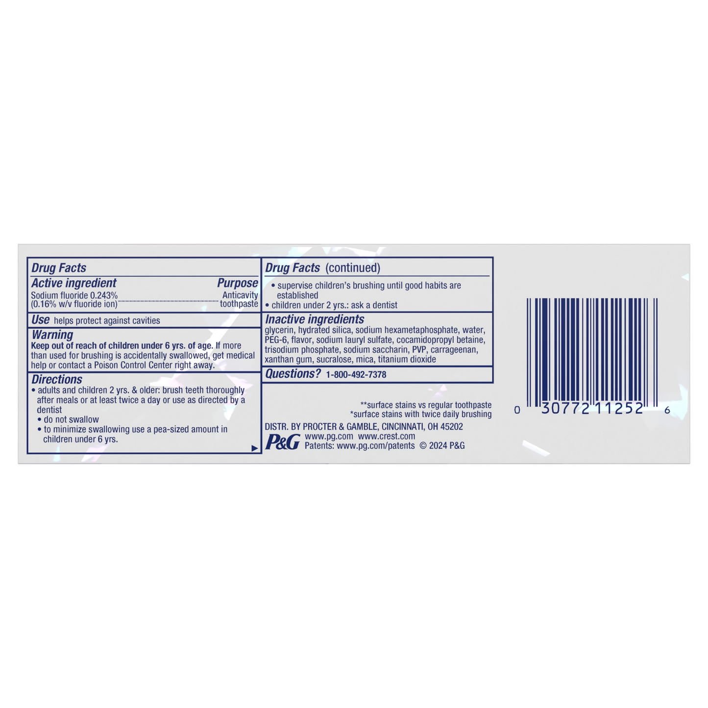 Crest 3D White Brilliance Vibrant Peppermint Toothpaste 4.6 oz (130 g)