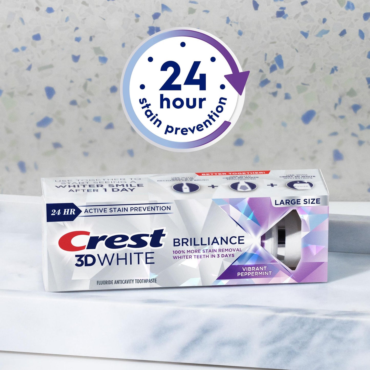 Crest 3D White Brilliance Vibrant Peppermint Toothpaste 4.6 oz (130 g)