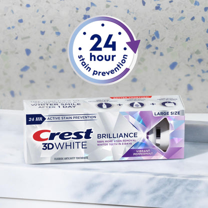 Crest 3D White Brilliance Vibrant Peppermint Toothpaste 4.6 oz (130 g)