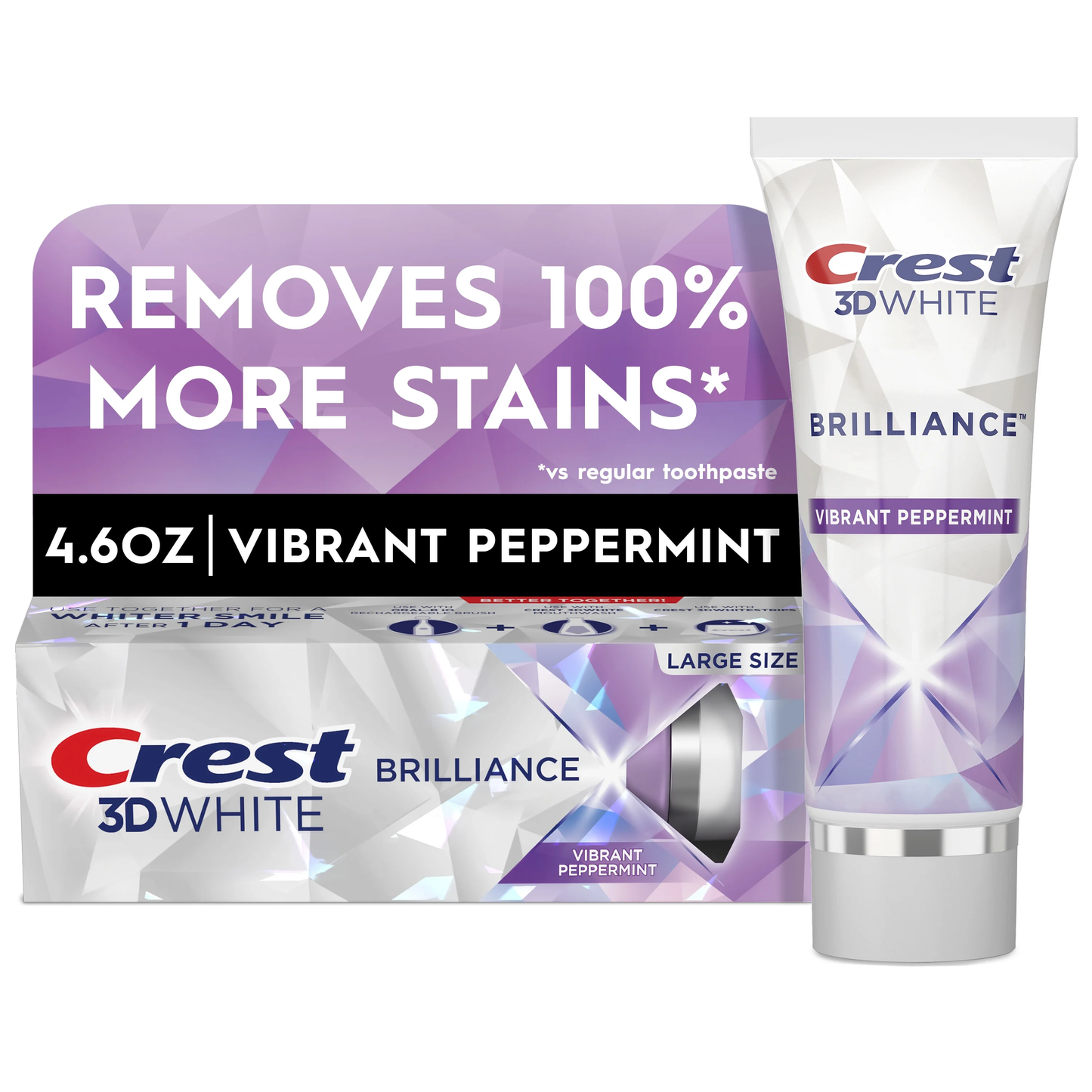 Crest 3D White Brilliance Vibrant Peppermint Toothpaste 4.6 oz (130 g)