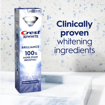 Crest 3d White Brilliance Enamel Protect Toothpaste 3.9 Oz (110 g)